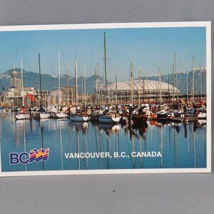 Vintage Postcard - False Creek Yacht Basin Vancouver - Natural Color Productions